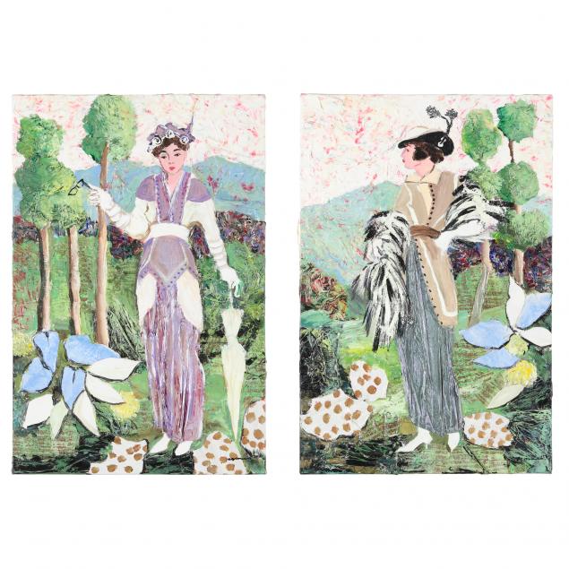 norma-murphy-nc-i-lady-in-lavender-i-and-i-lady-in-gray-i-two-paintings