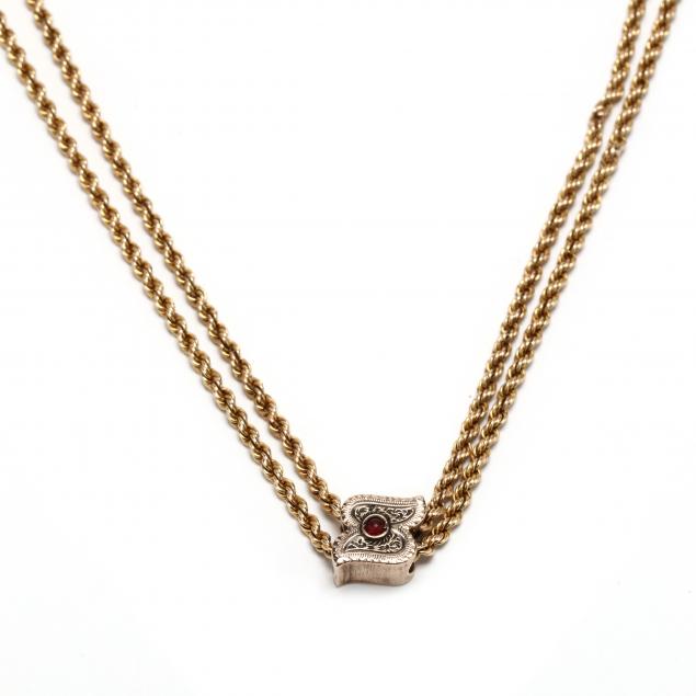 Vintage Gold Chain with Gem-Set Slide (Lot 3055 - Estate Jewelry ...