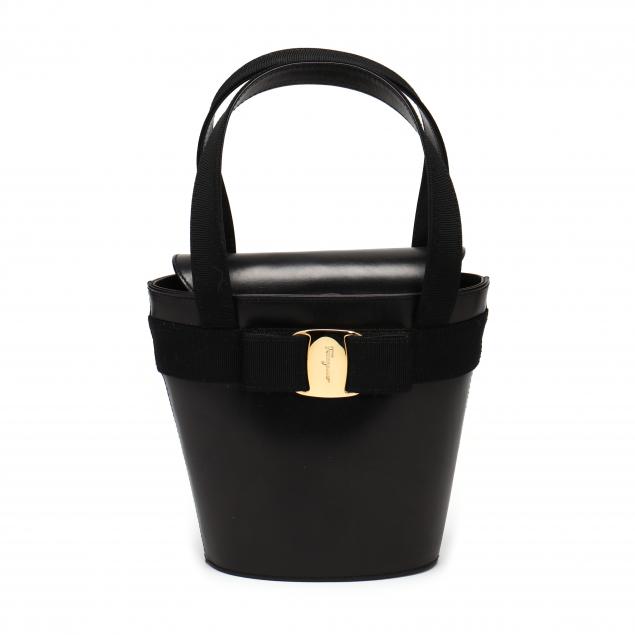 Ferragamo Vara Bow Top Handle Bag, Black