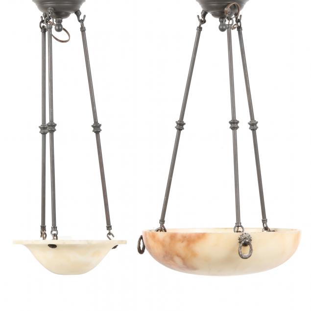 two-alabaster-dome-chandeliers