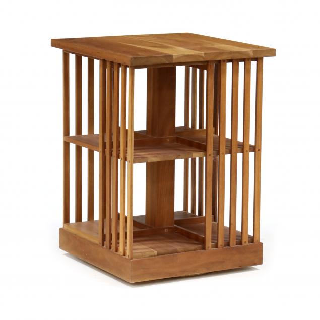 stickley-mission-style-cherry-rotating-library-stand