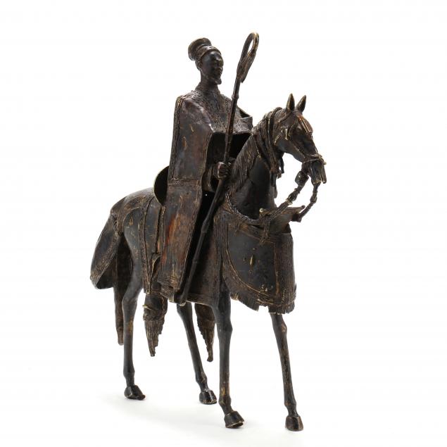 african-bronze-of-a-horse-and-rider