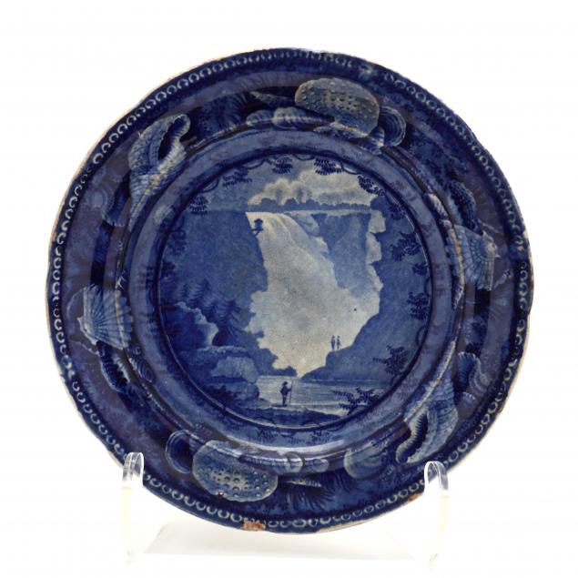 staffordshire-blue-transfer-plate-i-fall-of-montmorenci-near-quebec-i