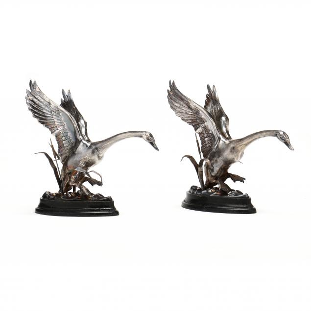 a-pair-of-spanish-915-silver-swan-sculptures