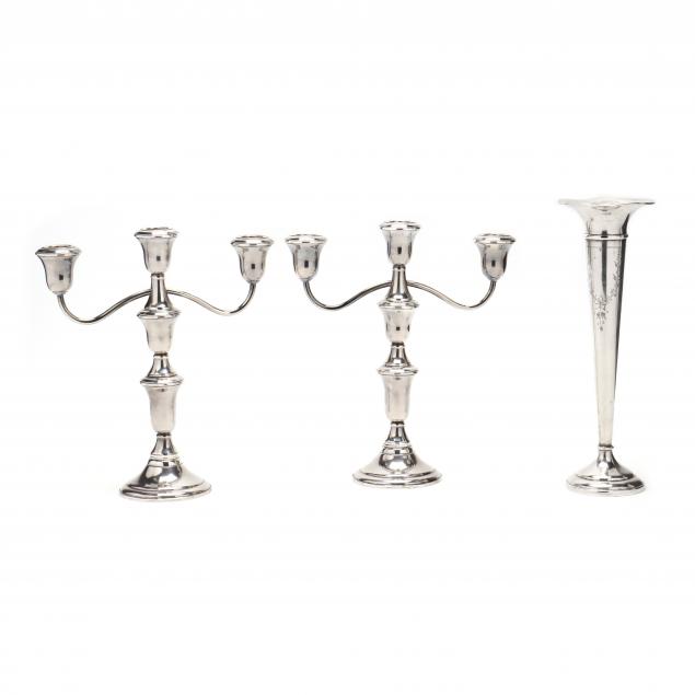 a-pair-of-sterling-silver-candelabra-and-a-bud-vase