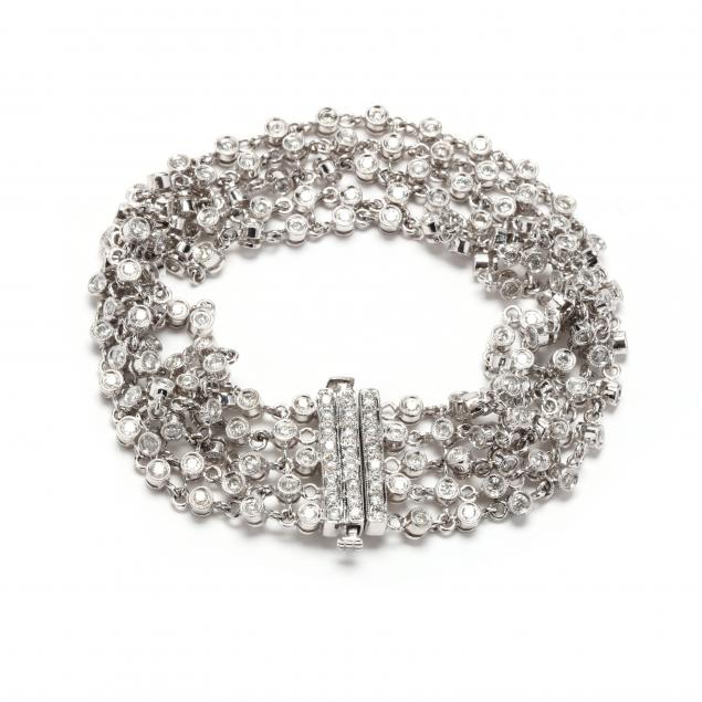 white-gold-and-diamond-multi-strand-bracelet