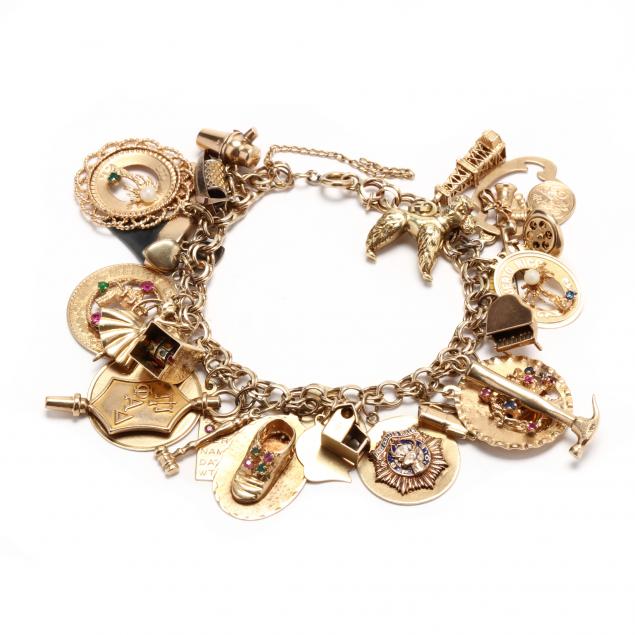 Gold Filled Charm Bracelet with Gold and Gold-Filled Charms (Lot 1048 -  Estate Jewelry, Fashion & Sterling SilverJun 16, 2022, 10:00am)