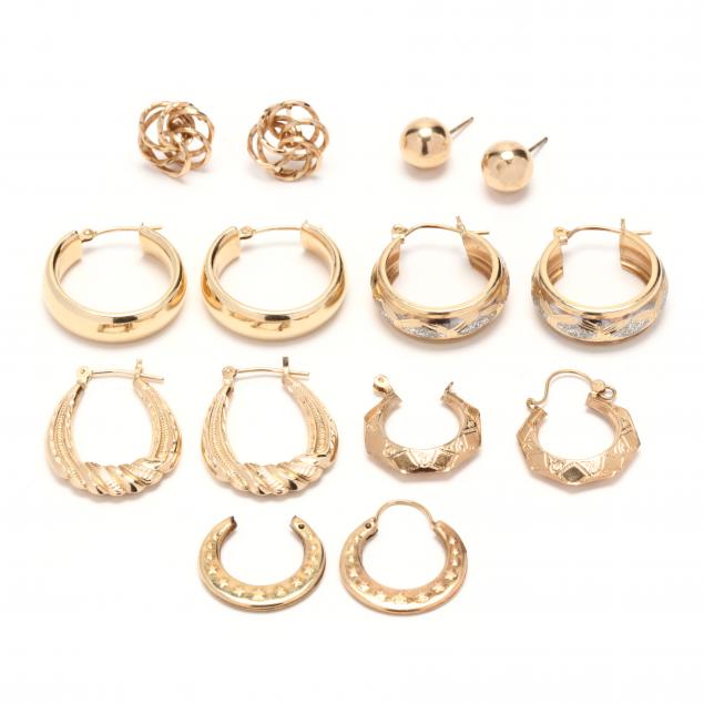 seven-pairs-of-gold-earrings
