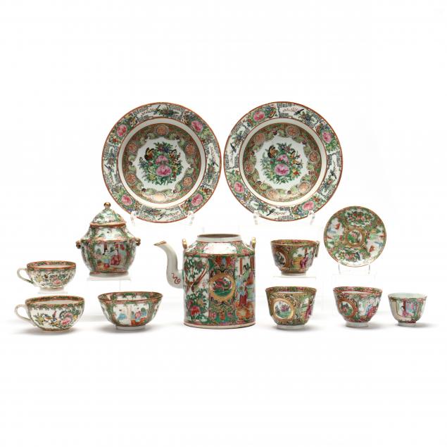 a-collection-of-chinese-export-rose-mandarin-porcelain