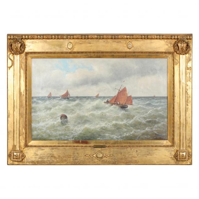 karl-julius-rose-german-1828-1911-sailing-on-choppy-waters