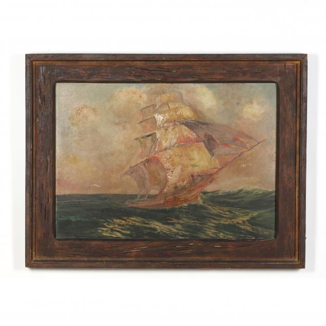 a-large-painting-of-a-sailboat-in-miami-dated-1927