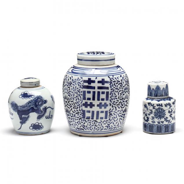 a-group-of-chinese-blue-and-white-porcelain-jars-with-covers