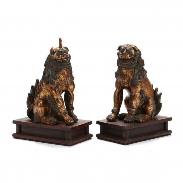 a-pair-of-japanese-carved-gilt-wood-komainu-and-shishi-guardian-lions