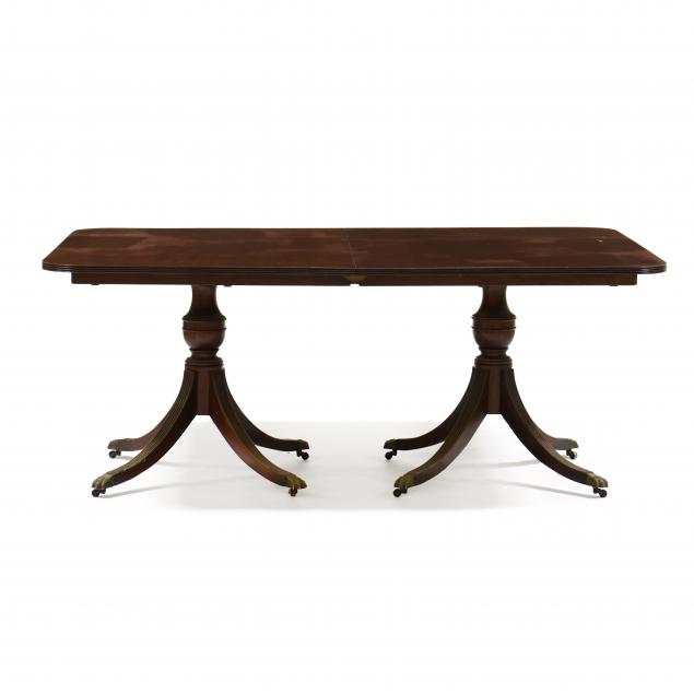 Federal Style Mahogany Double Pedestal Dining Table (Lot 415 - August ...