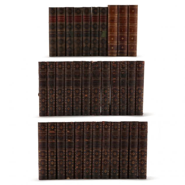 thirty-four-19th-century-leather-bound-books-in-three-sets
