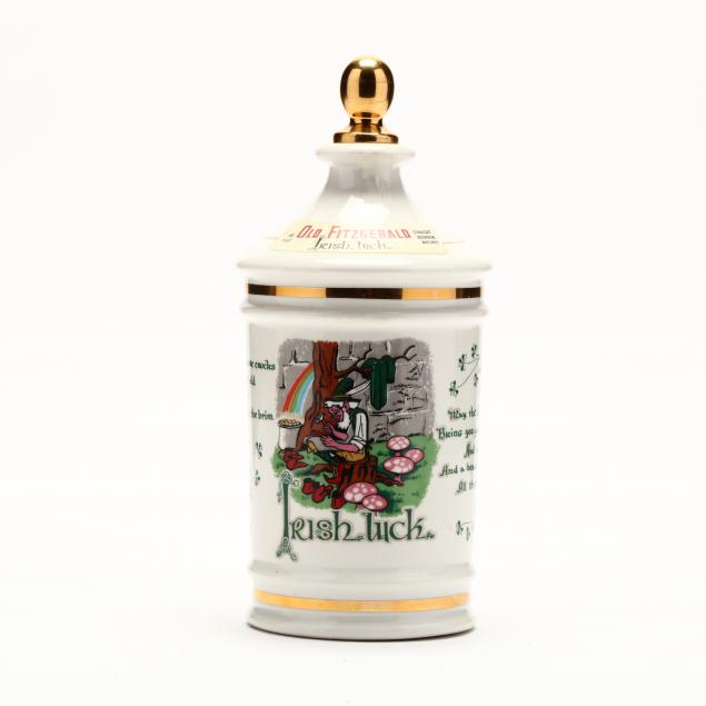 old-fitzgerald-bourbon-whiskey-in-irish-luck-porcelain-decanter