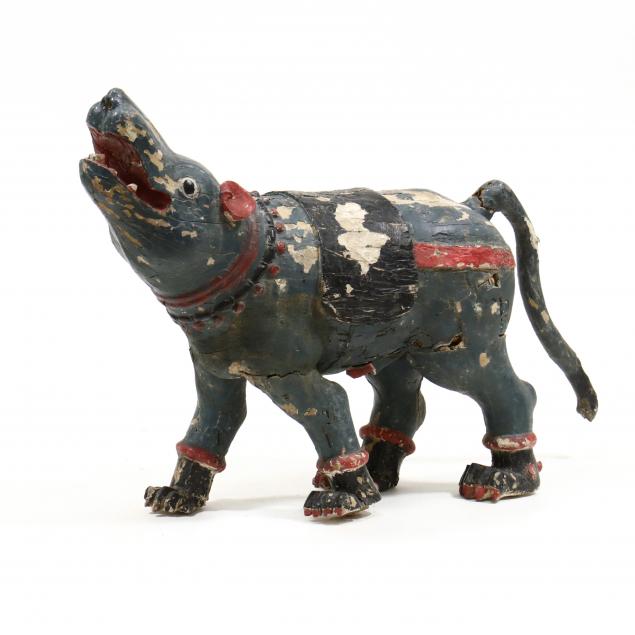 a-large-indian-wood-carved-painted-rat-figure