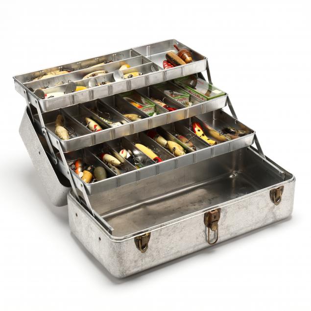 Early Tackle Box full of Vintage Fishing Lures (Lot 3262 - Fall Sporting Art  AuctionOct 20, 2022, 10:00am)