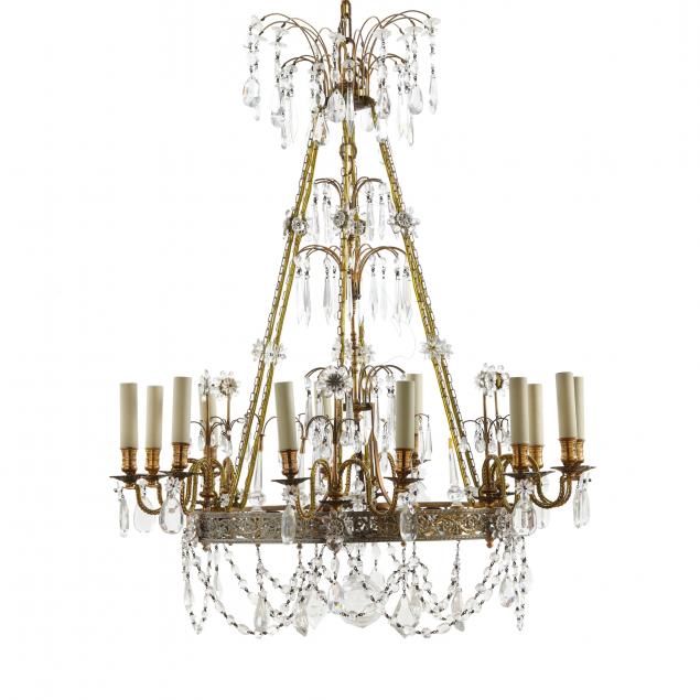 continental-regency-style-brass-and-drop-prism-chandelier