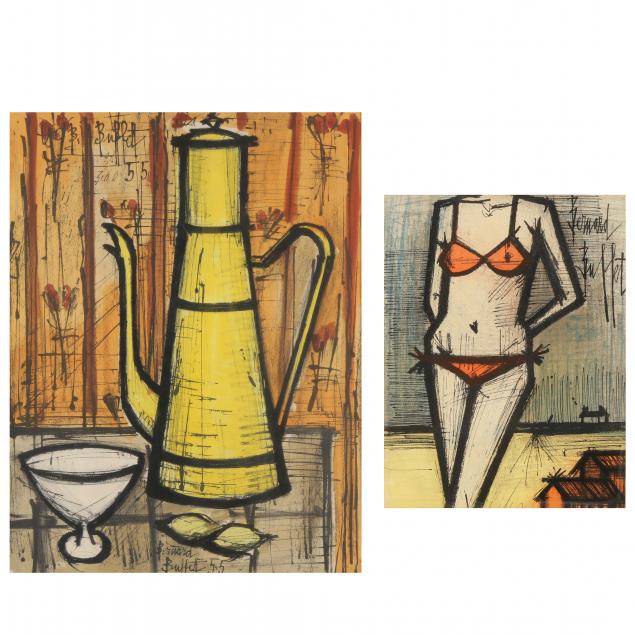 bernard-buffet-french-1928-1999-i-cafetiere-jaune-i-i-the-bikini-i-two-works