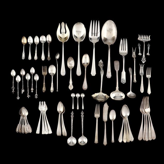 a-collection-of-sterling-silver-flatware