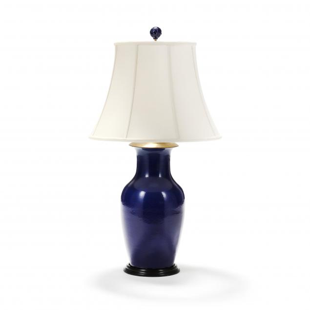 a-tall-chinese-monochrome-blue-vase-lamp