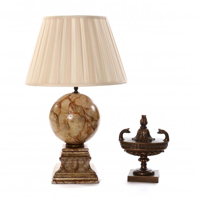 a-faux-painted-table-lamp-and-urn