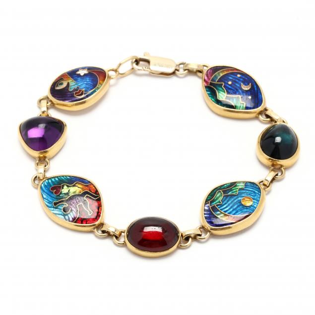 gold-cloisonne-enamel-and-gem-set-bracelet-ricky-frank