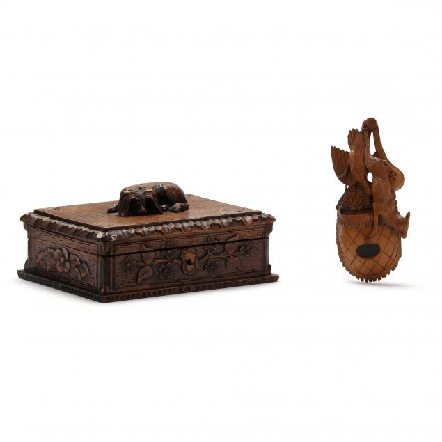 two-black-forest-carved-wood-accessories