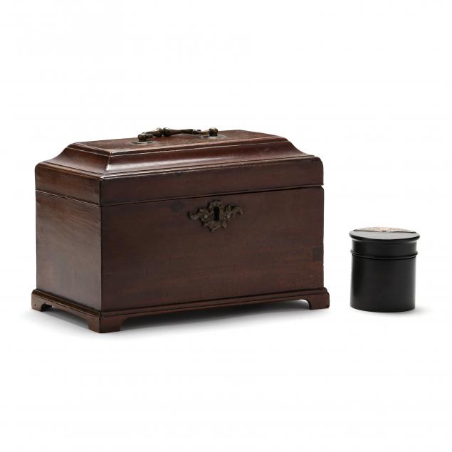 mahogany-tea-caddy-and-silver-mounted-ebony-treen-box