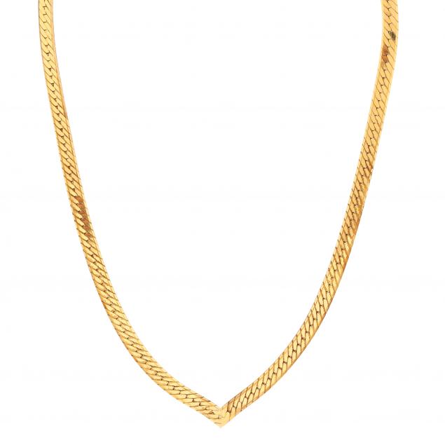 Gold Flat Curb Link Necklace (Lot 1011 - Jewelry & Silver AuctionApr 27 ...