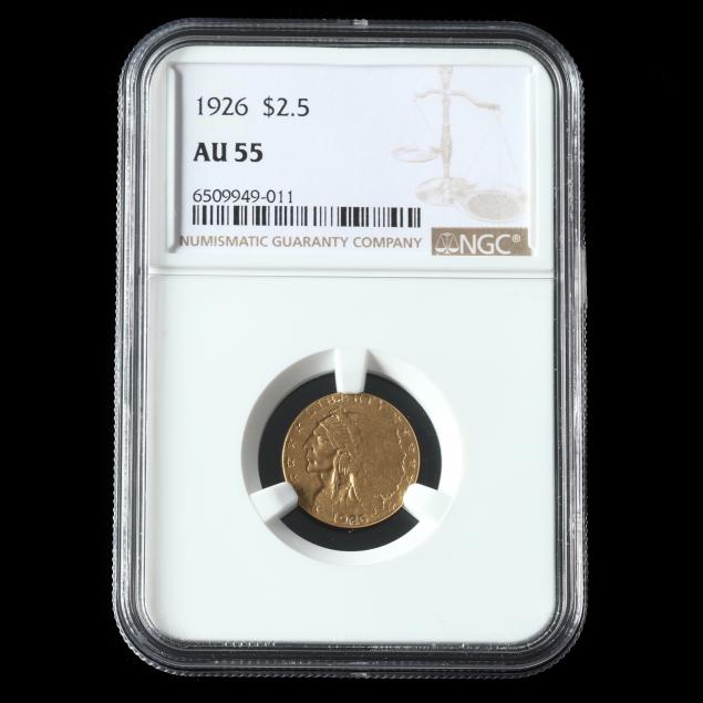 1926-indian-head-2-50-gold-quarter-eagle-ngc-au55