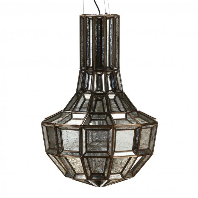 a-large-contemporary-mirrored-pendant-light
