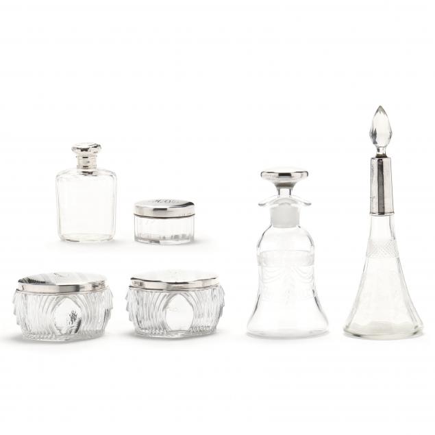 an-assembled-sterling-silver-glass-dresser-set