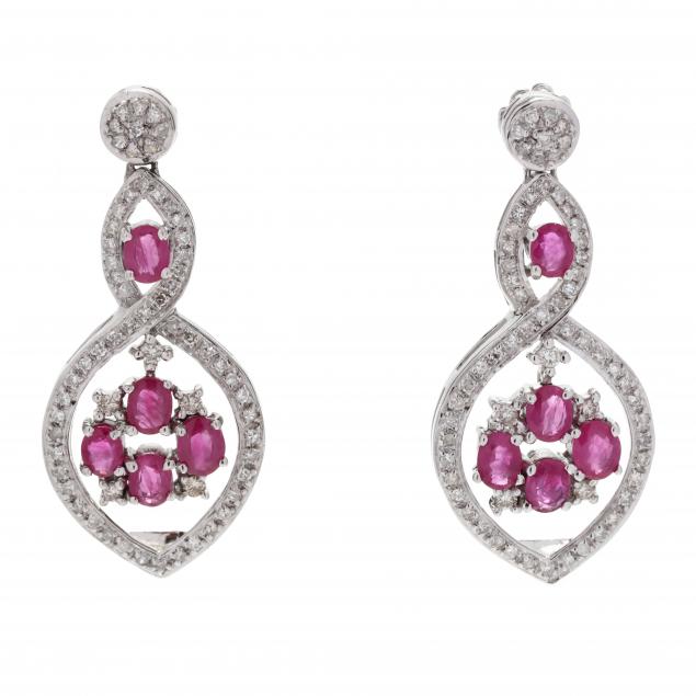 White Gold, Ruby and Diamond Chandelier Earrings (Lot 3208 - Luxury ...