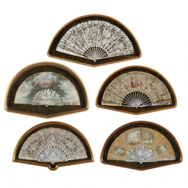 five-custom-framed-antique-fans
