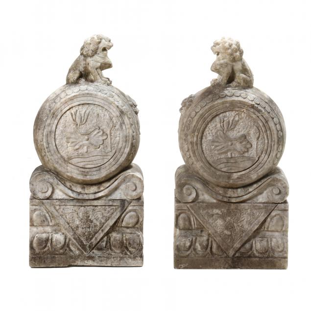 pair-of-chinese-style-carved-marble-foo-lion-sculptures