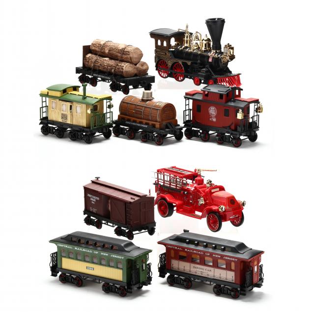 jim-beam-train-set-fire-truck-decanters