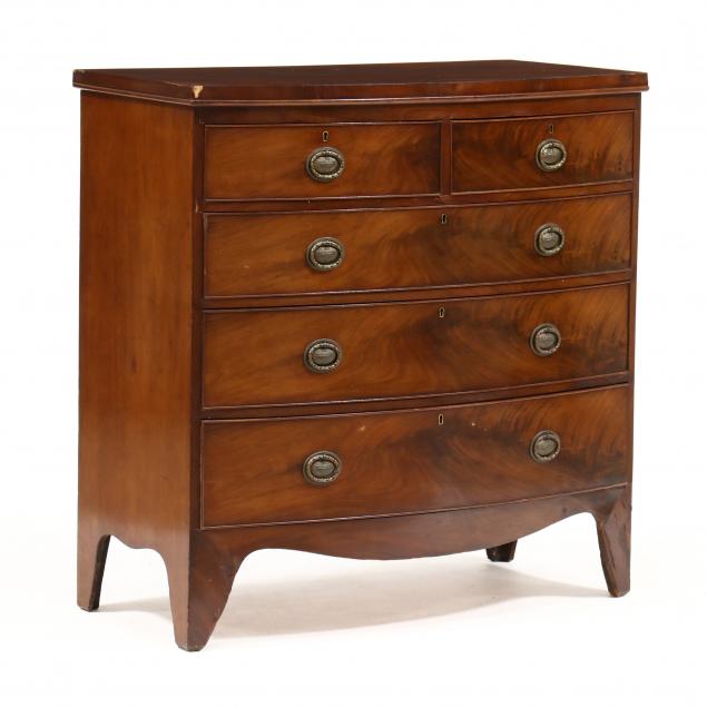 George Iii Mahogany Bow Front Chest Of Drawers Lot 523 July Estate Auctionjul 13 2023 900am