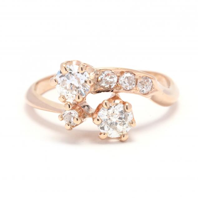 Rose Gold And Diamond Ring Lot 2054 Estate Jewelry AuctionJul 20   494547 1 