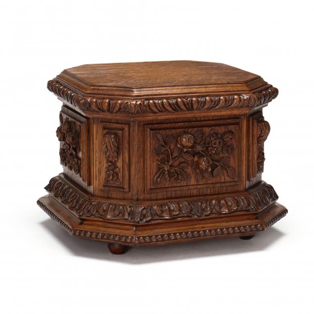 a-continental-custom-carved-oak-box