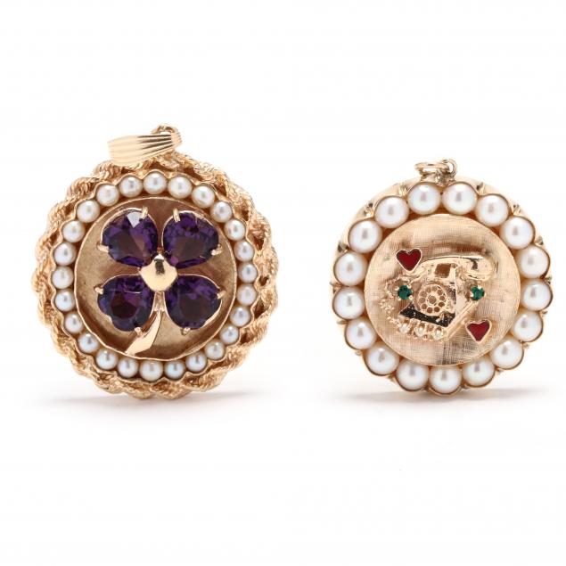 two-vintage-gold-and-gem-set-charms