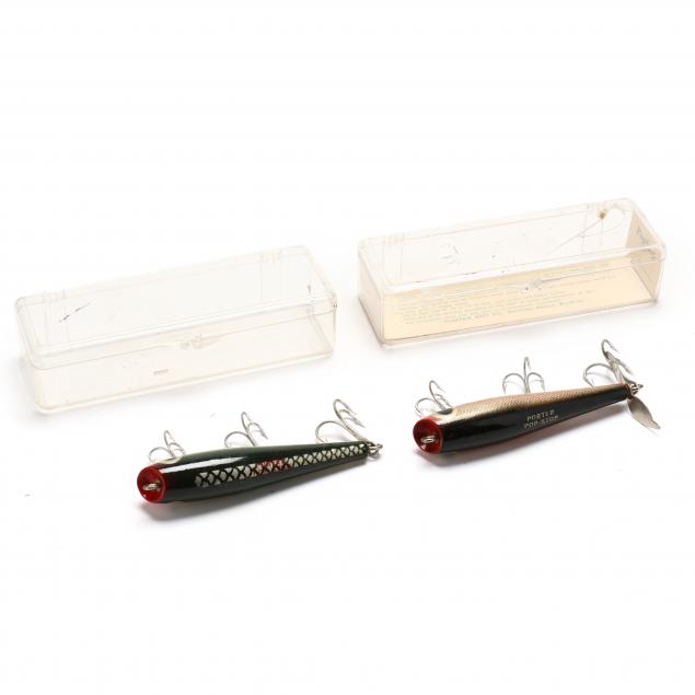 Six vintage fishing lures in boxes sold at auction on 19th August
