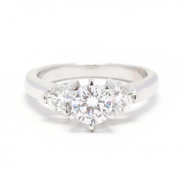 white-gold-and-three-stone-diamond-ring