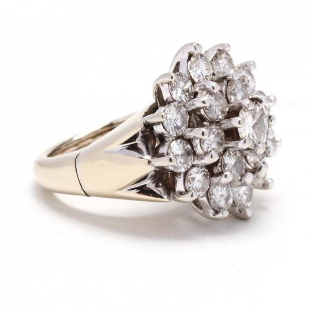 White Gold Diamond Cluster Ring (Lot 2094 - Luxury Accessories ...
