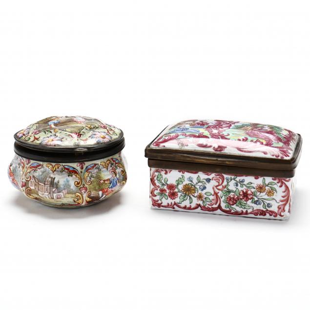 two-antique-continental-enameled-snuff-boxes