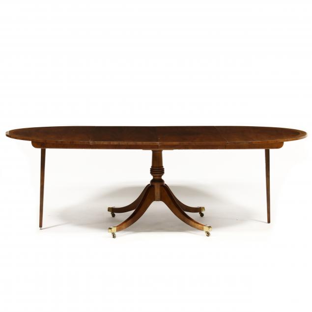 baker-federal-style-inlaid-mahogany-single-pedestal-dining-table