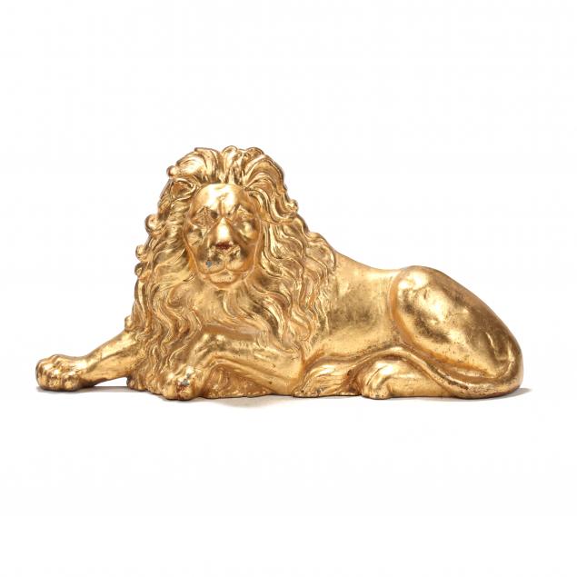 cast-and-gilt-iron-recumbent-lion