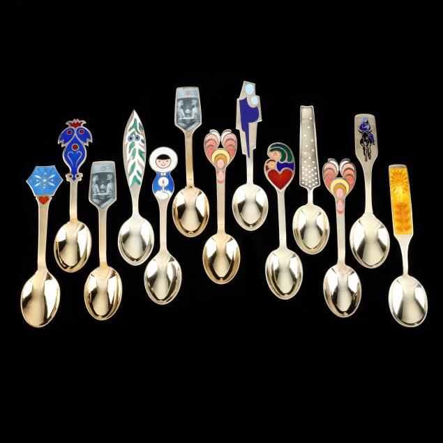 collection-of-13-anton-michelson-sterling-silver-christmas-spoons