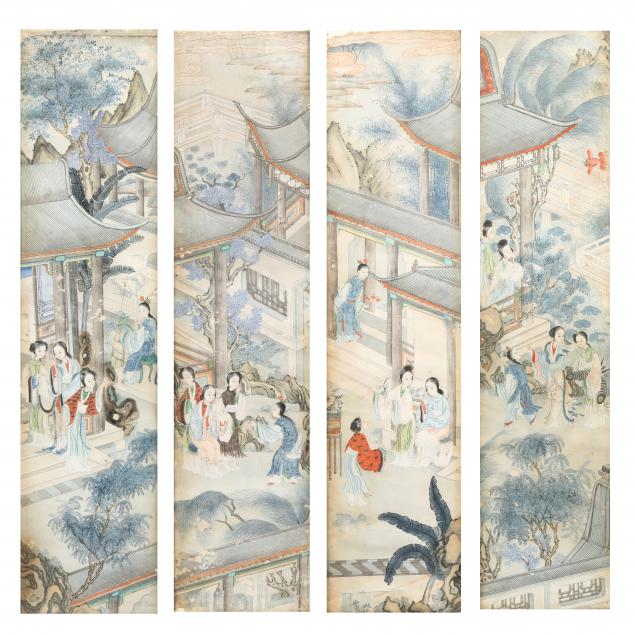 a-set-of-four-very-fine-chinese-paintings-of-beauties